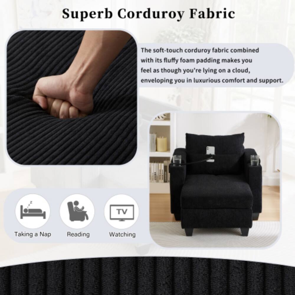 Superb Corduroy Fabric

The soft-touch corduroy fabric combined with its fluffy foam padding makes you feel as though you're lying on a cloud, enveloping you in luxurious comfort and support.

- Taking a Nap
- Reading
- Watching