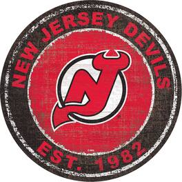 Fan Creations - New Jersey Devils 24'' Round Heritage Logo Sign - Multicolor