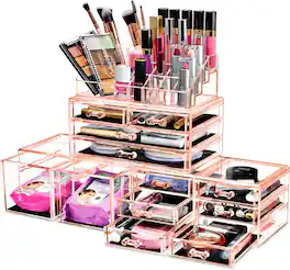 Sorbus - Cosmetic and Jewelry Organizer for Bath, Dresser, Etc - Pink