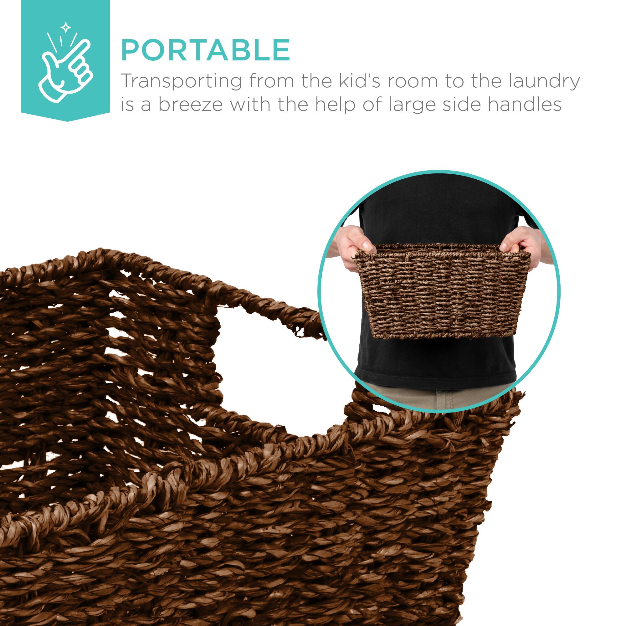 PORTABLE  
Transporting from the kid's room to the laundry is a breeze with the help of large side handles
