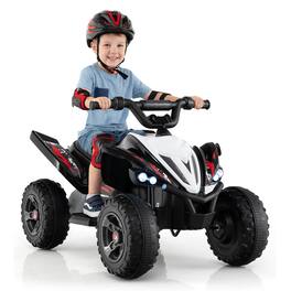 Costway - 12V Quad 4 Wheeler Ride on Toy with Music, Light, USB Port, Wireless Connection - Black