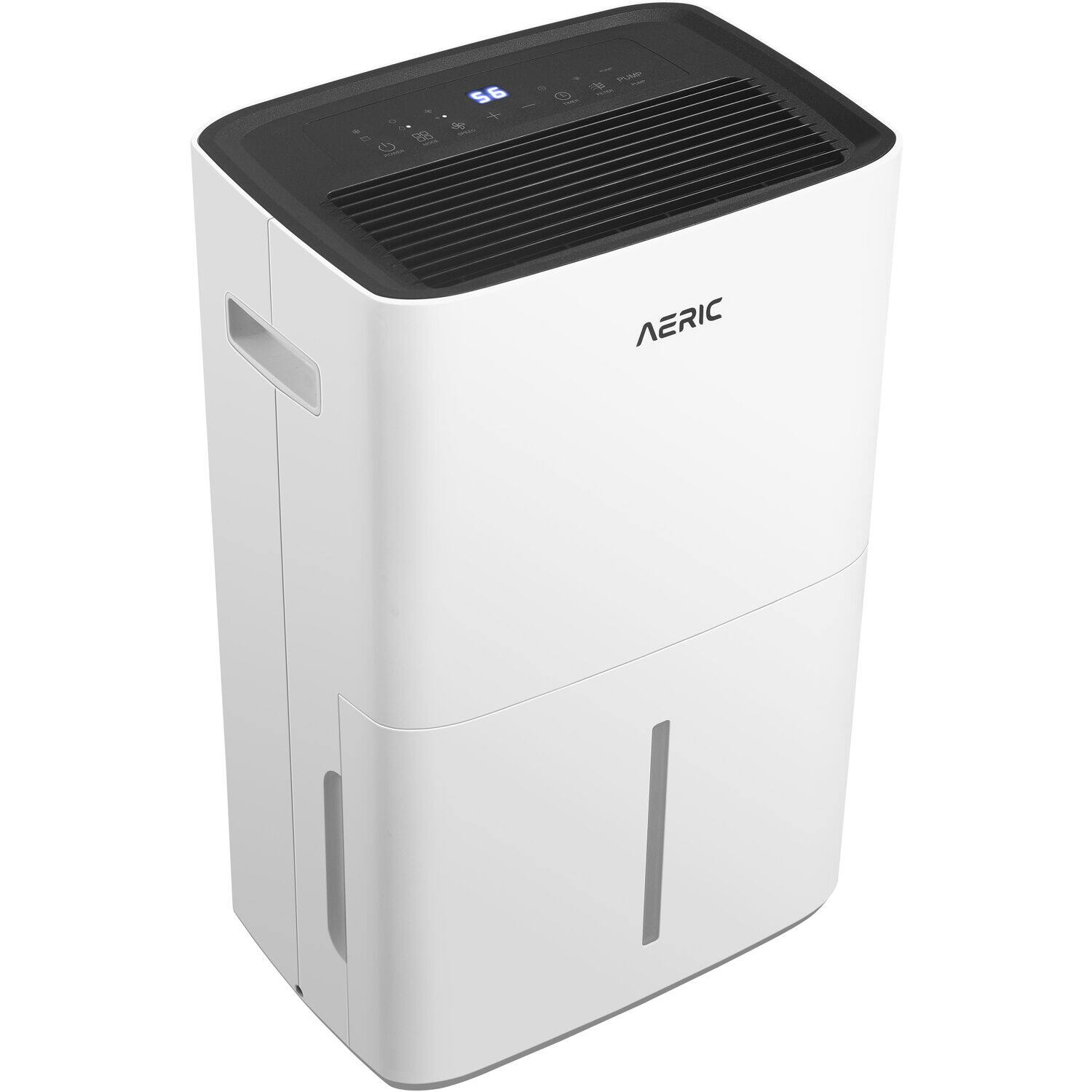 Alt View 5. Aeric - Aeric Portable Dehumidifier with Pump, Drain Hose and Bucket Full Alarm & Indicator - White.