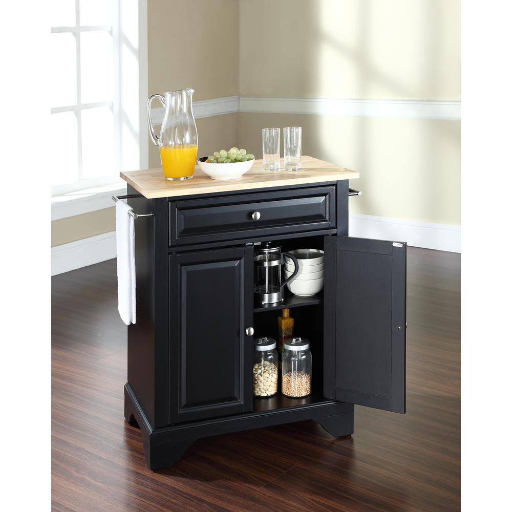 Angle. Crosley Furniture - Lafayette Wood Top Portable Kitchen Island/Cart - Black.