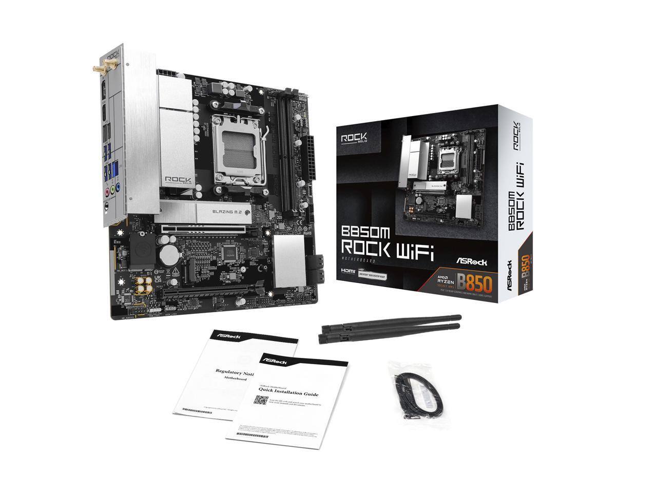 ROCK B850 WiFi  
ROCK B850 WiFi NETHERBOARD  
ROCK B850 XTERN  
ROCK B850 Regulatory Notice  
Quick Installation Guide
