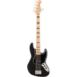 Fender - Squier Affinity Series Active Jazz Bass V 5-String Guitar, Black Metallic