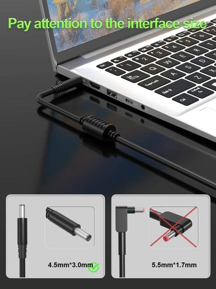 Pay attention to the interface size

4.5mm*3.0mm

5.5mm*1.7mm