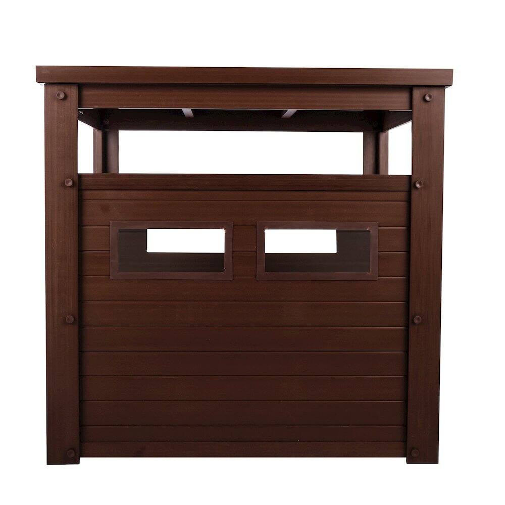 Left. New Age Pet - ECOFLEX Jumbo Litter Box Cover End Table - Russet - Russet.