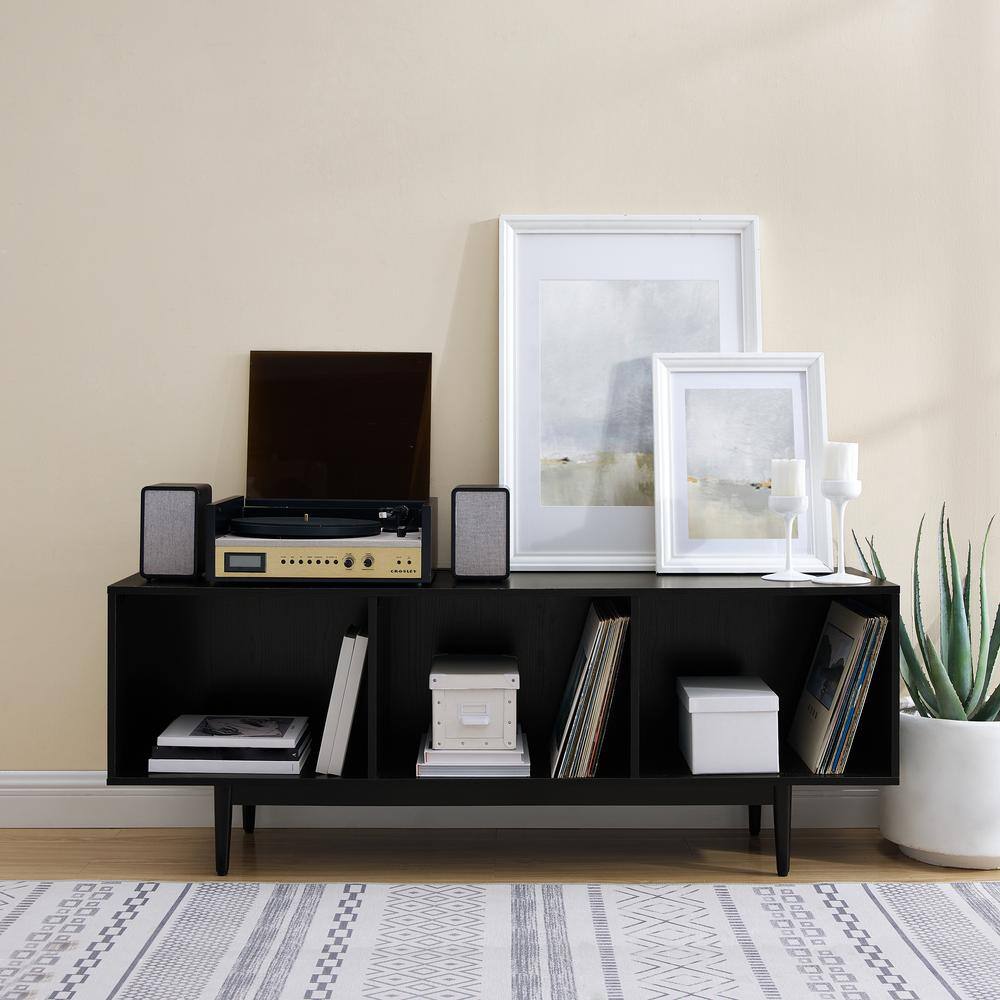 Alt View 8. Crosley Furniture - Liam Large Record Player Stand With Vinyl Storage - Black.
