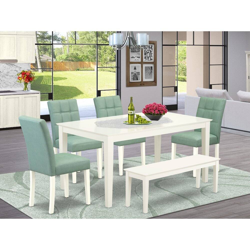 Alt View 10. East West Furniture - 6 Piece Table Set consists A Wood Table - White.