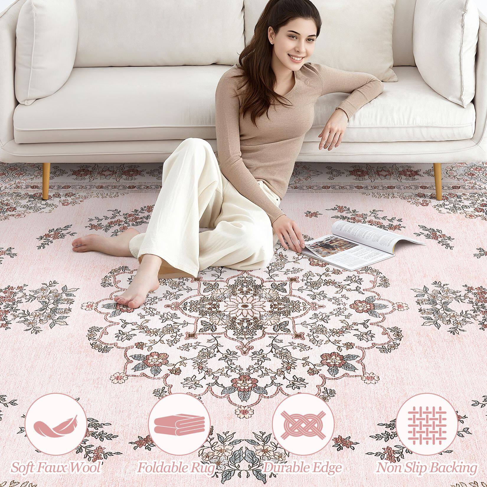 Soft Faux Wool 100% Wool
Foldable Rug
Durable Edge
Non Slip Backing