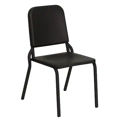 Front. Emma + Oliver - High Density Stackable Melody Band/Music Chair - Black.