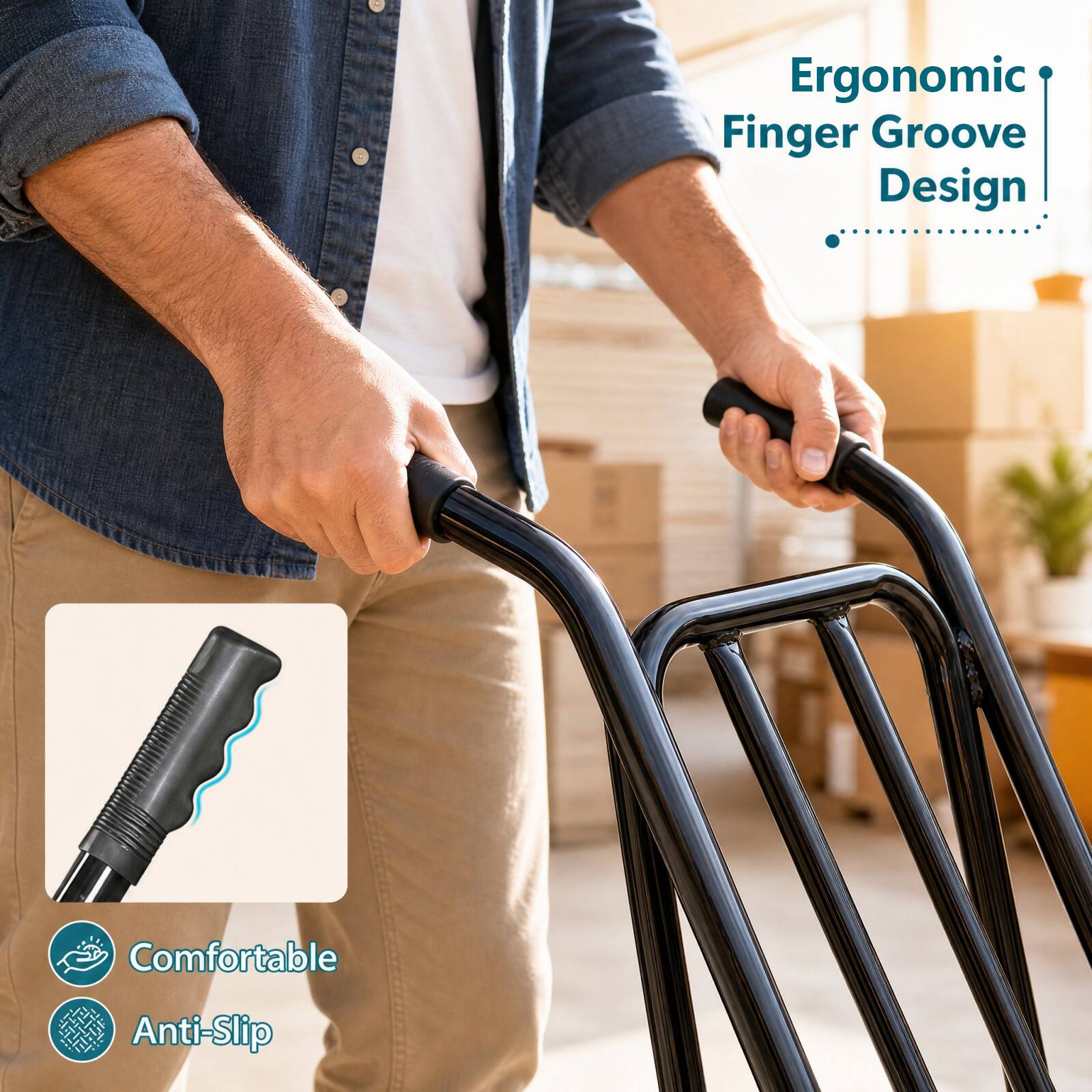 Ergonomic Finger Groove Design

Comfortable

Anti-Slip