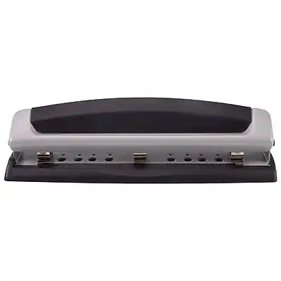 Front. Swingline - Precision Pro Desktop Adjustable Hole Punch, 10 Sheet Capacity, Black/Silver - Black/Silver.