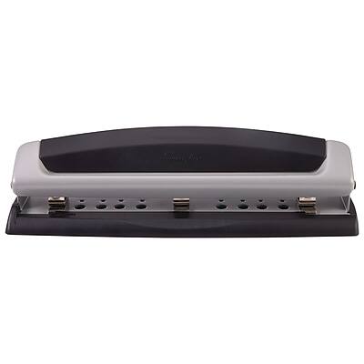 Front. Swingline - Precision Pro Desktop Adjustable Hole Punch, 10 Sheet Capacity, Black/Silver - Black/Silver.