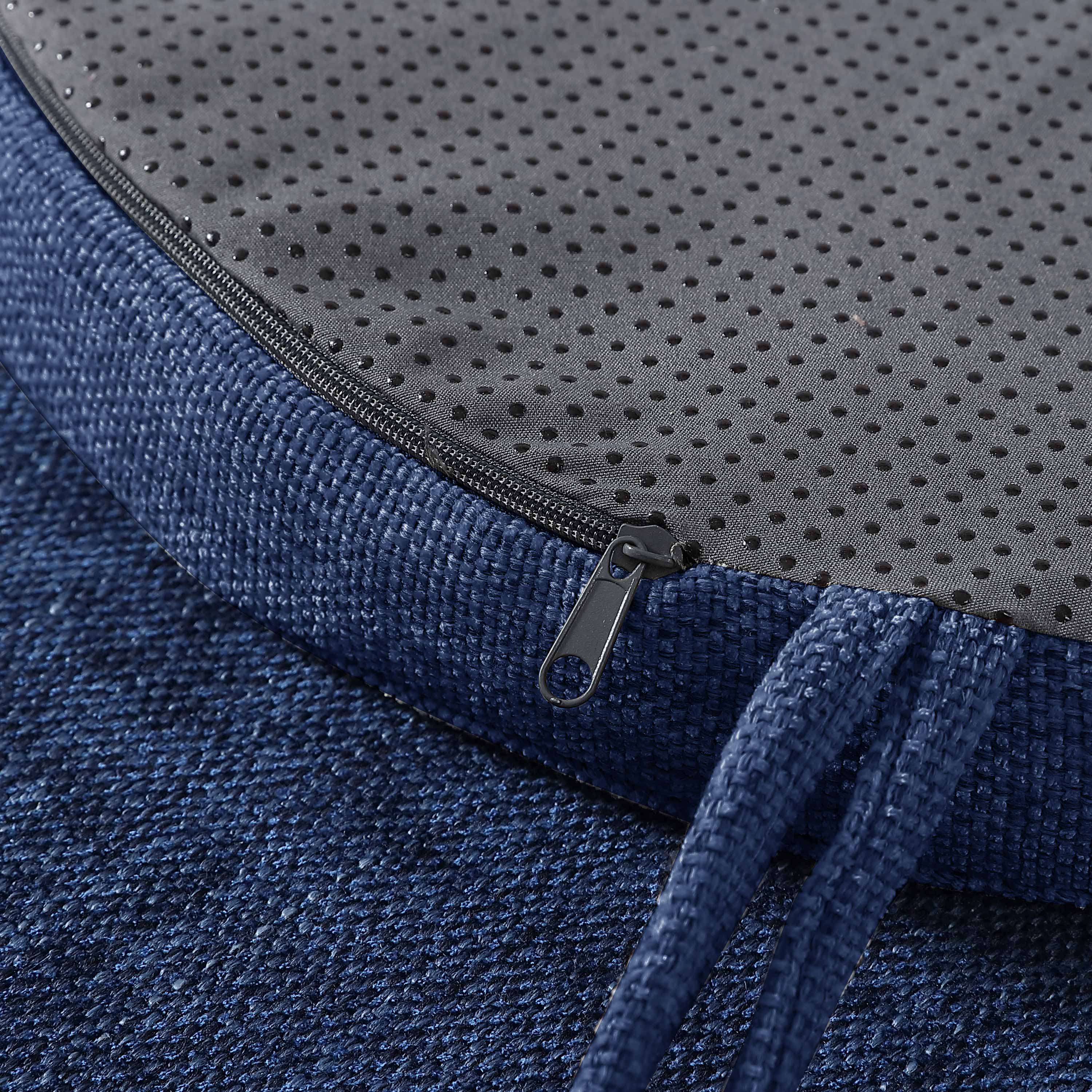 Alt View 1. Sweet Home Collection - U-Shape Molded 100% High Density Memory Foam Chair Pads With Ties, 12-Pack - Navy.