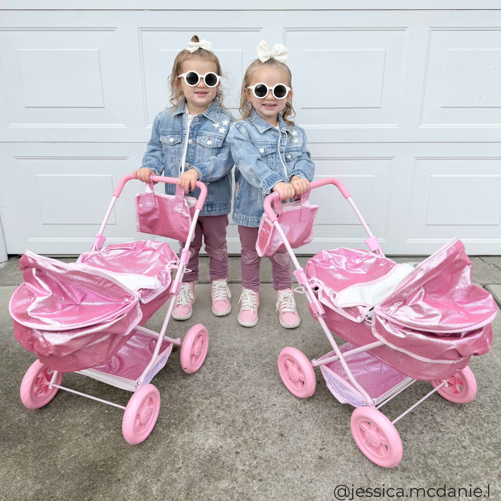 Alt View 1. Teamson Kids - Pink Baby Doll Bassinet Pram with Cover.