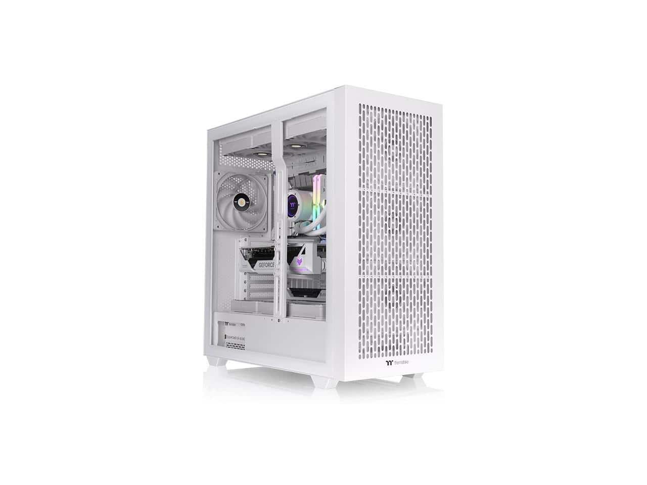 Thermaltake - AX500 Snow TG Full Tower, 4x140mm Fans, 420mm Rad, 460mm GPU, 5x3.5/6x2.5, Hidden Conn - Snow