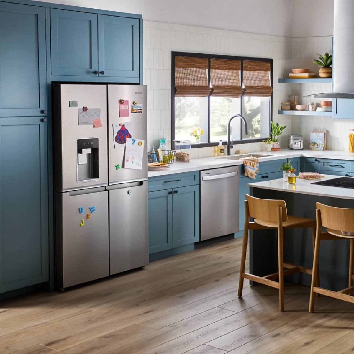 Alt View 8. Whirlpool - Whirlpool - 19.1 Cu. Ft. Counter Depth 4 Door Refrigerator with Ice Maker in Door - Stainless Steel - Fingerprint Resistant Stainless Steel.