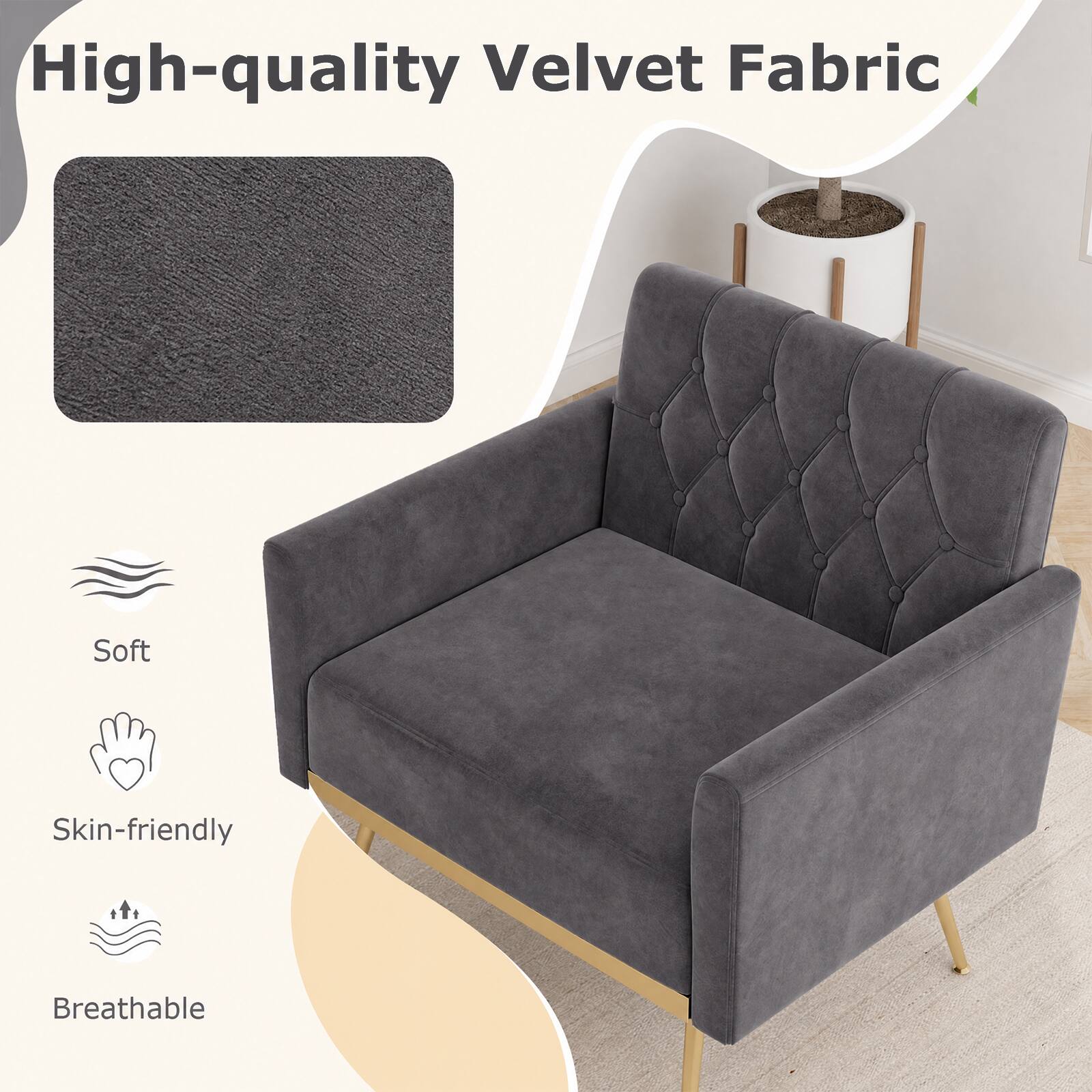 High-quality Velvet Fabric  
Soft  
Skin-friendly  
Breathable