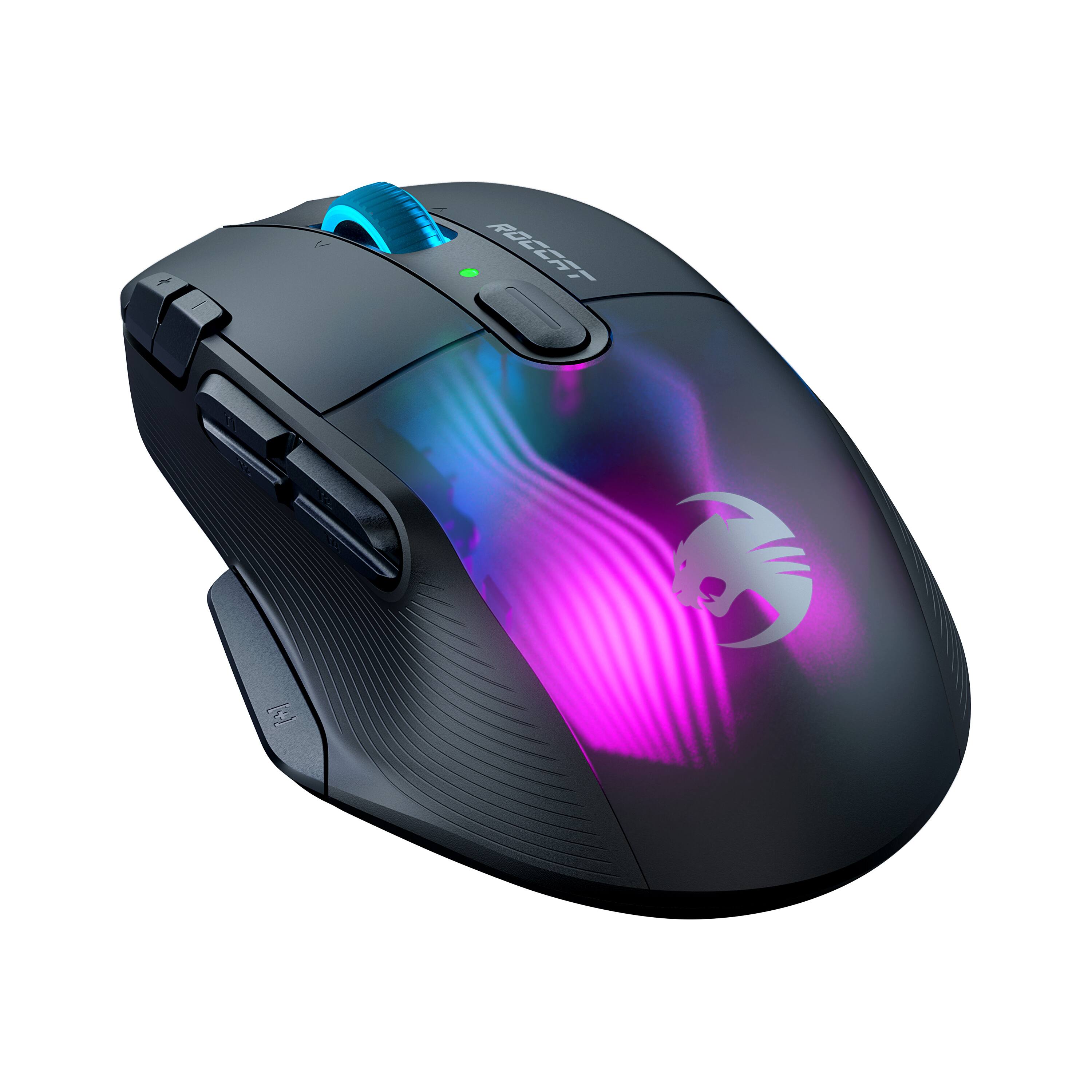 Angle. ROCCAT - Kone XP Air Wireless Optical Gaming Mouse with Charging Dock and AIMO RGB Lighting - Black.