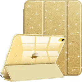 Fintie - Clear Case for iPad (A16) 11th Gen 11-inch / iPad 10th Gen 10.9" | Glittering Sparkly Shockproof Cover Shiny Back Shell - Gold
