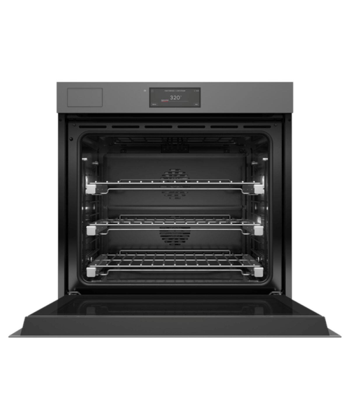 Alt View 11. Fisher & Paykel - 30" Single Oven w/Steam Assist, 6.8" Touchscreen, Self-Cleaning, Handleless - Minimal Grey - Gray.