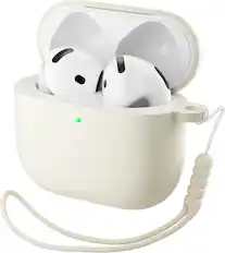 Front. Ornarto - ORNARTO for AirPods 4th Generation Case(2024), Soft Silicone Full Protective Cover with LED Visible - Starlight - Starlight.