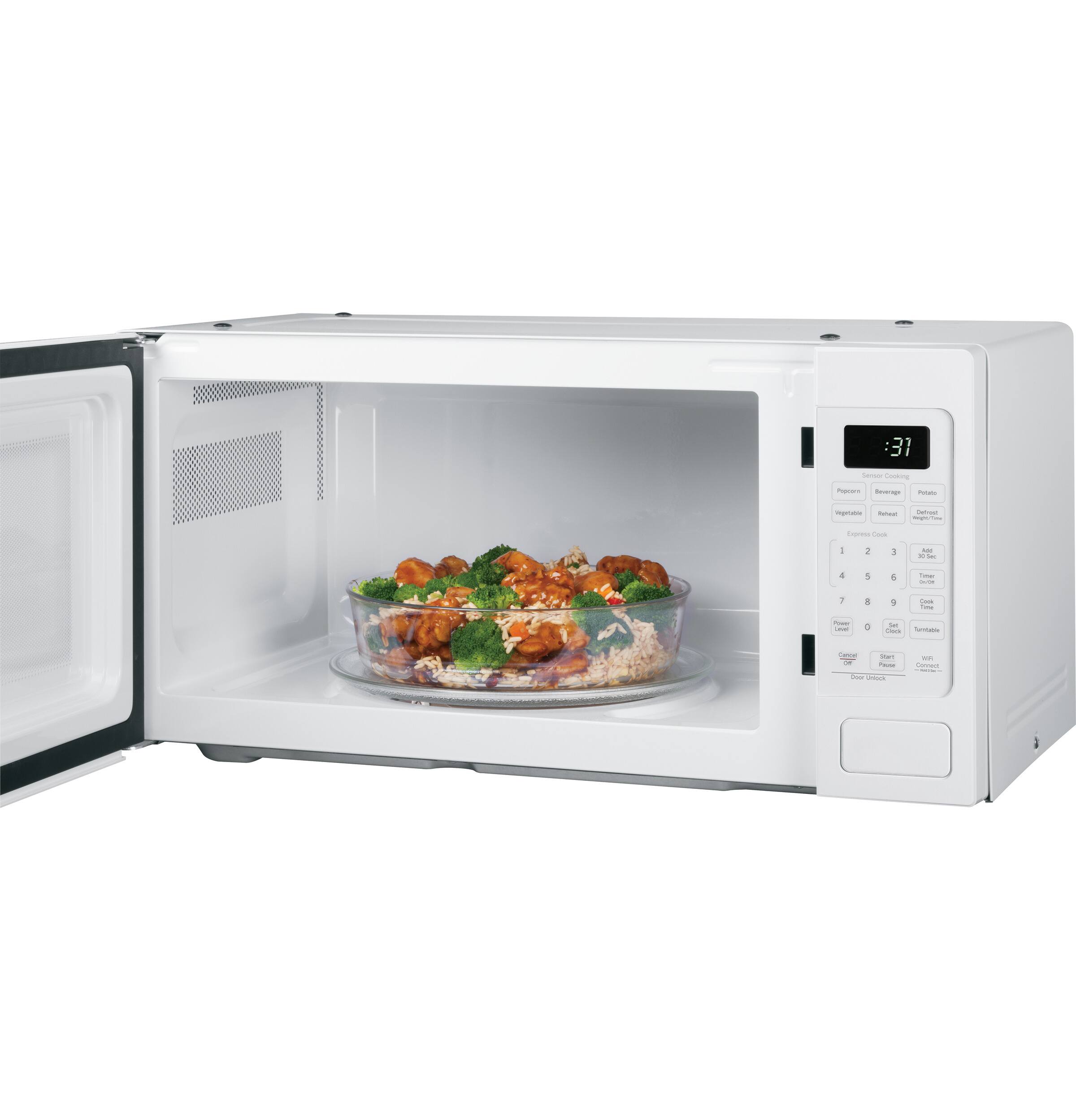 Alt View 13. GE Profile - 1.1 Cu. Ft. Countertop Microwave with Sensor Cooking and Built-In Capable Option - White.
