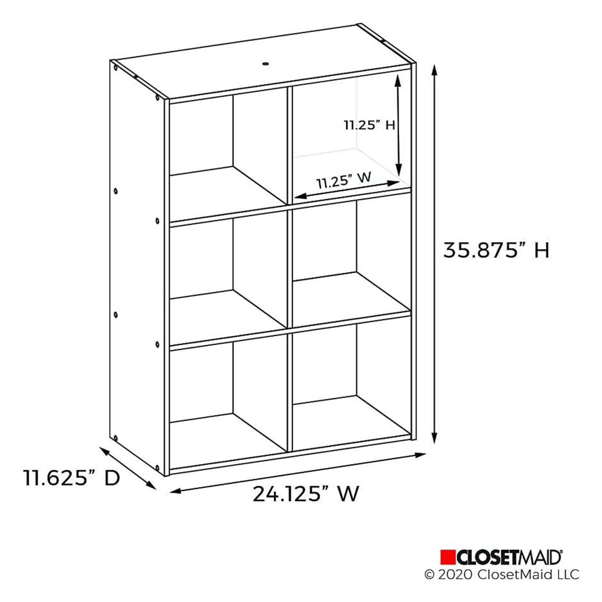 11.25" H  
11.25" W  
35.875" H  
11.625" D  
24.125" W  

CLOSETMAID  
© 2020 ClosetMaid LLC