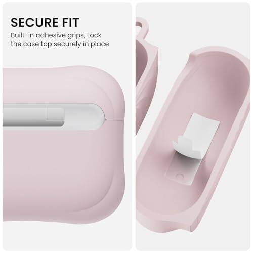 SECURE FIT  
Built-in adhesive grips, lock the case top securely in place
