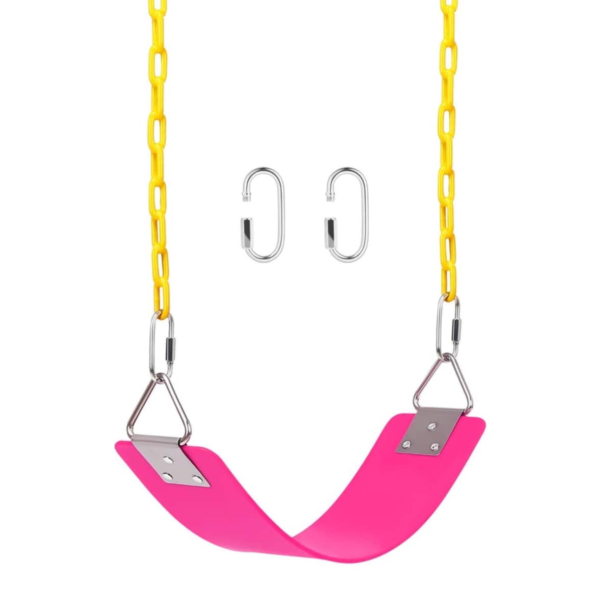 AGPtek - Swing Seat with 66" Anti-Rust Chains for Outdoors, Playground, Jungle & Gym - Pink