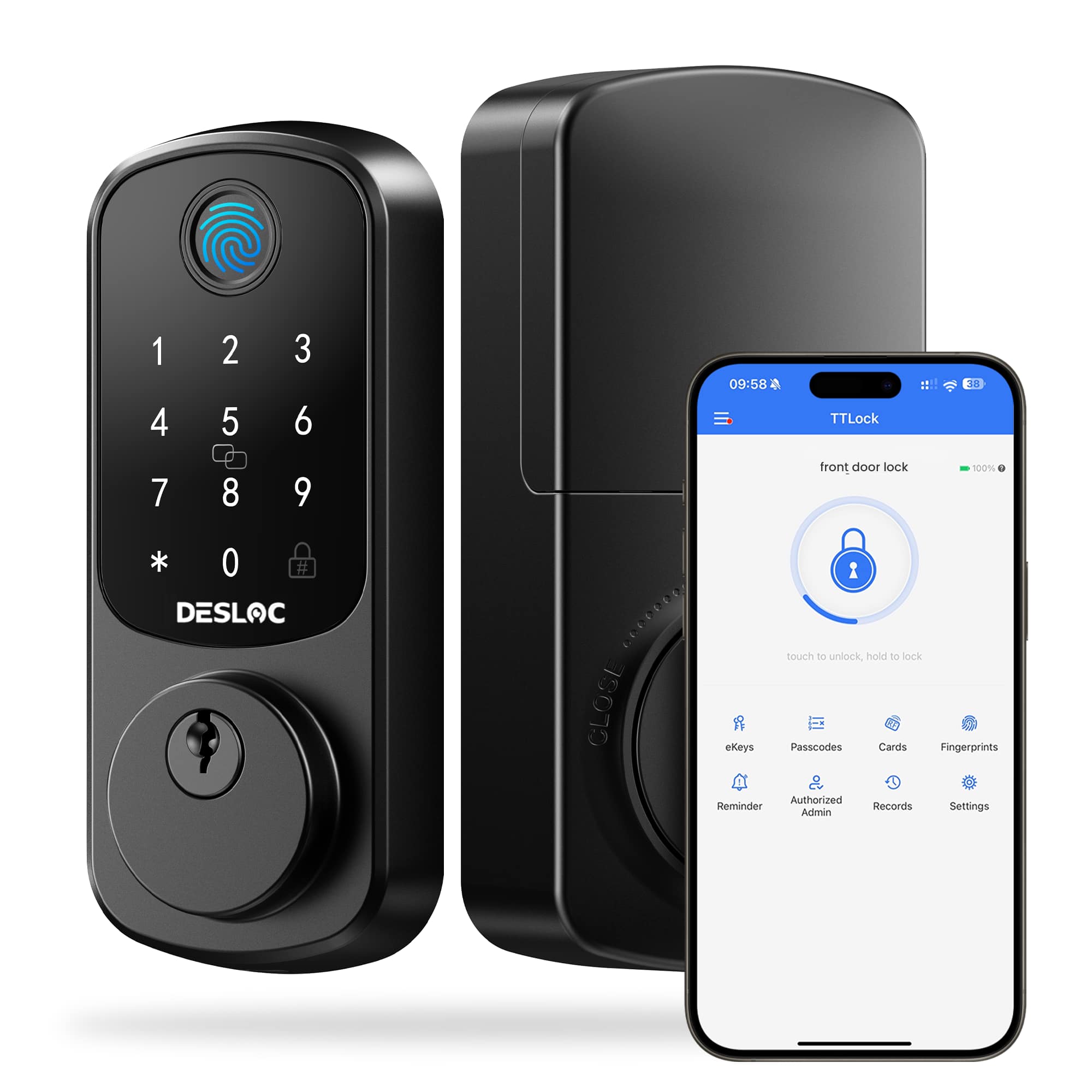 DESLOC - B200 Smart Lock Fingerprint - Black