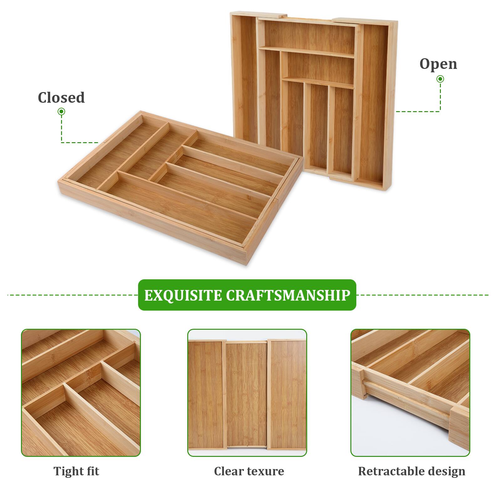 Open Closed  
EXQUISITE CRAFTSMANSHIP  
Tight fit  
Clear texture  
Retractable design