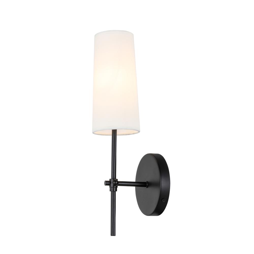 Alt View 2. Living District - Mel 1 light Black and White shade wall sconce - Black And White Shade.