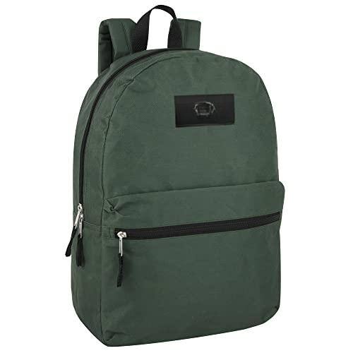 Front. Live At Space - Classic 17 Inch Backpack with Adjustable Padded Shoulder Straps - Green-One Size.