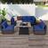 Alt View 1. Costway - 7 PCS Patio Furniture Set with 35" Propane Gas Fire Pit Table & Waterproof Cover - Navy.