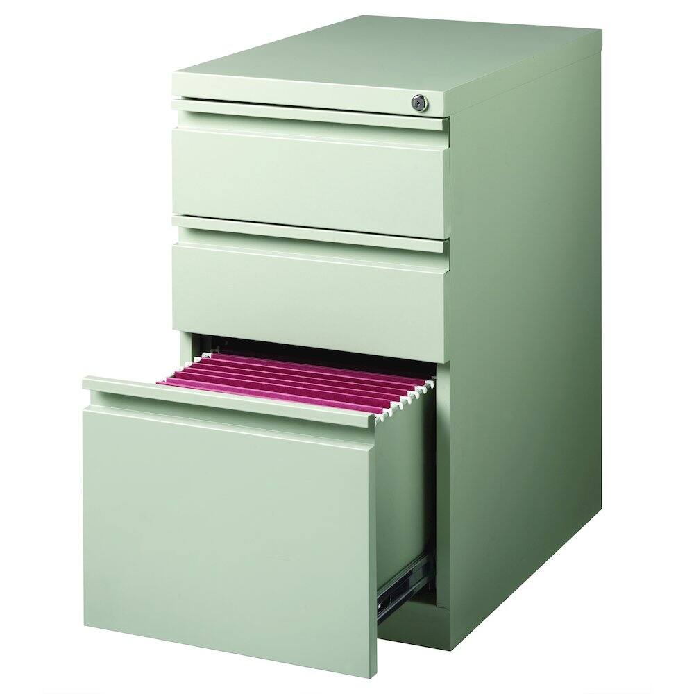 Alt View 4. Hirsh - Hirsh 23" Deep Mobile Pedestal File Cabinet 3 Drawer Box-Box-File, Light Gray - Gray.