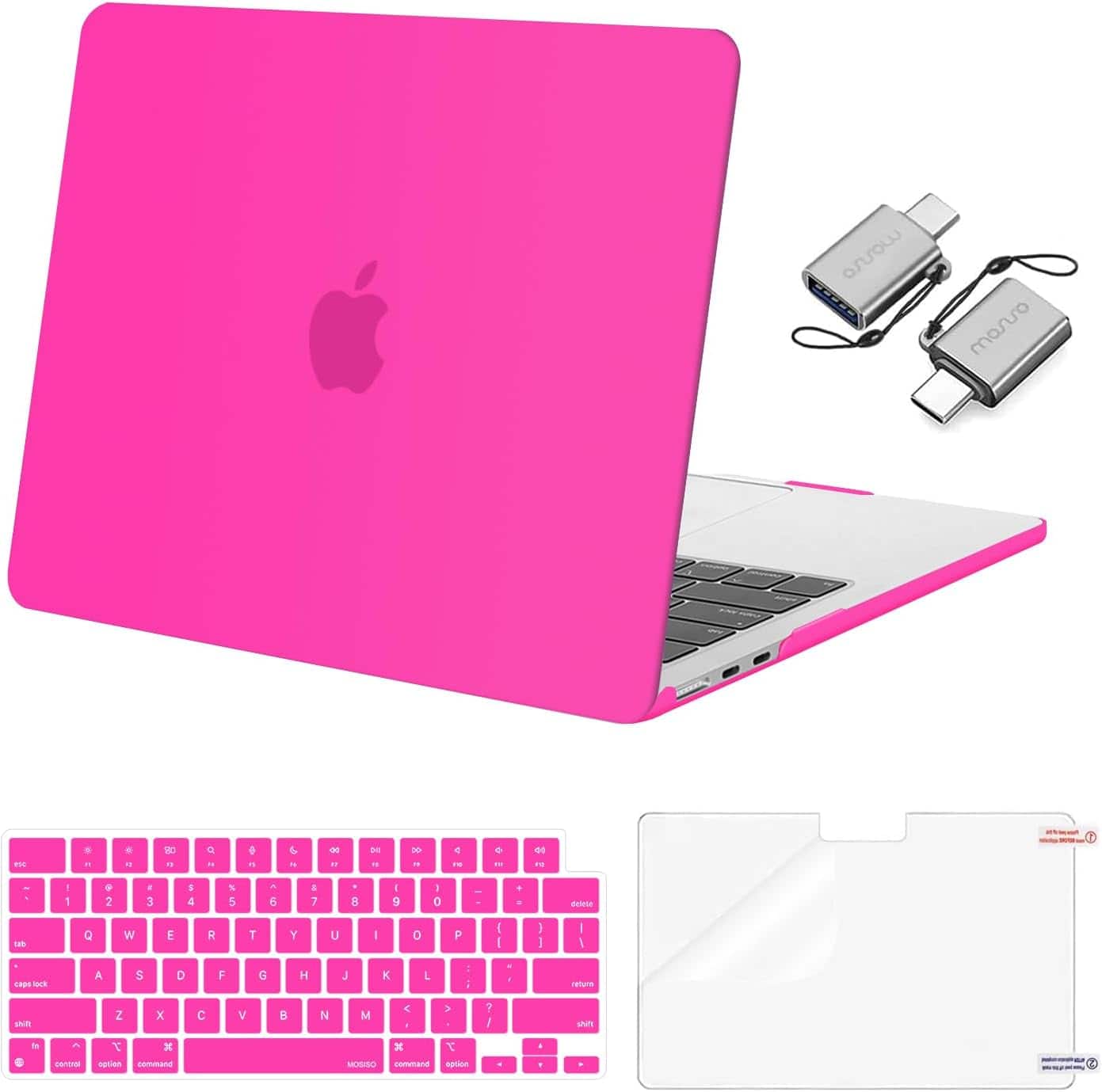mosiso - Case for MacBook Air 13 inch M5 M4 M3 M2 A3449 A3240 A3113 A2681 (2022-2026) - Bright Rose