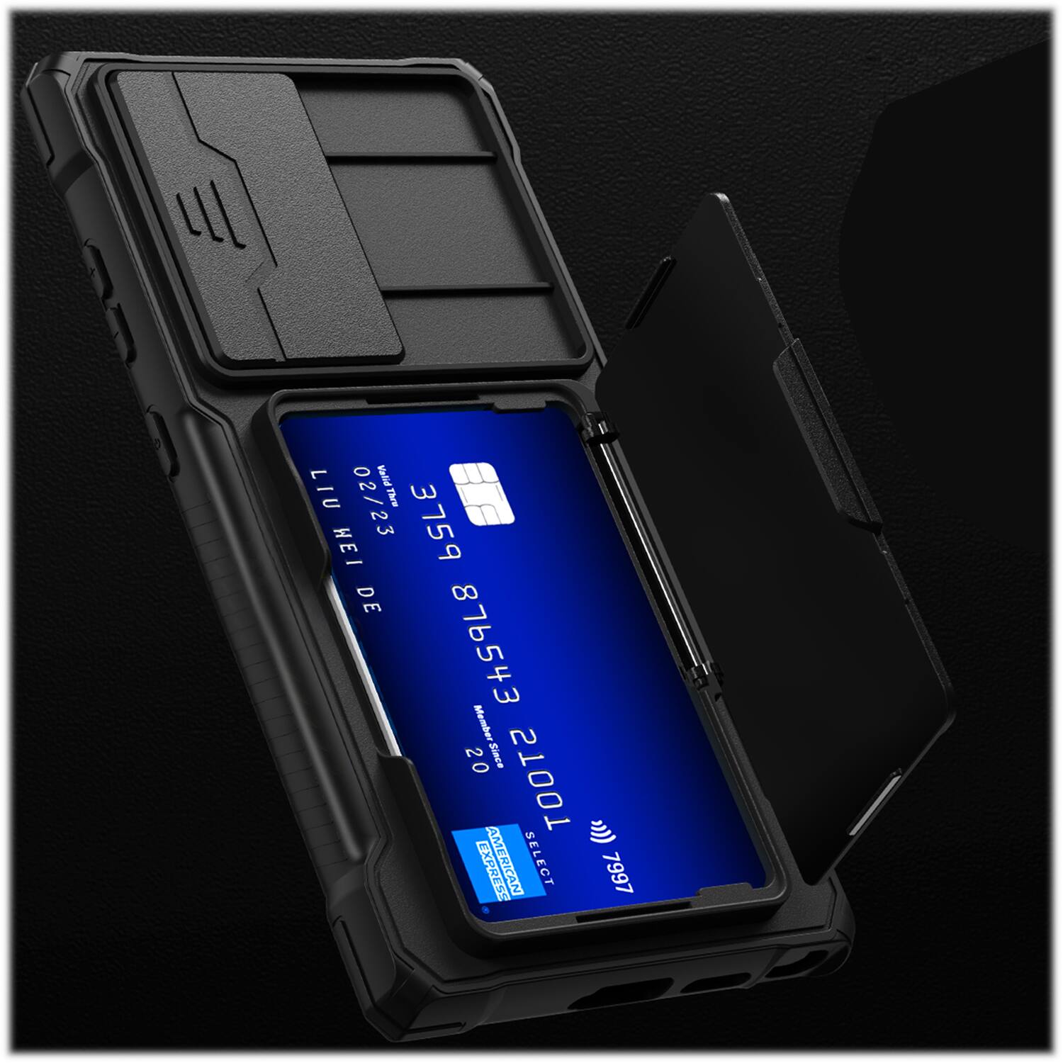 Alt View 14. SaharaCase - ArmorElite Wallet Case for Samsung Galaxy S24 Ultra - Scorpion Black.