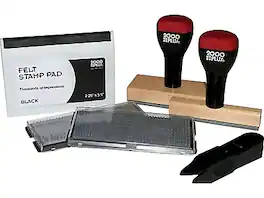 2000 Plus - Letters/Numbers Rectangle Stamp Set, Ink, 3" x 3/8" and 3" x 1 1/4" (030968) - Black