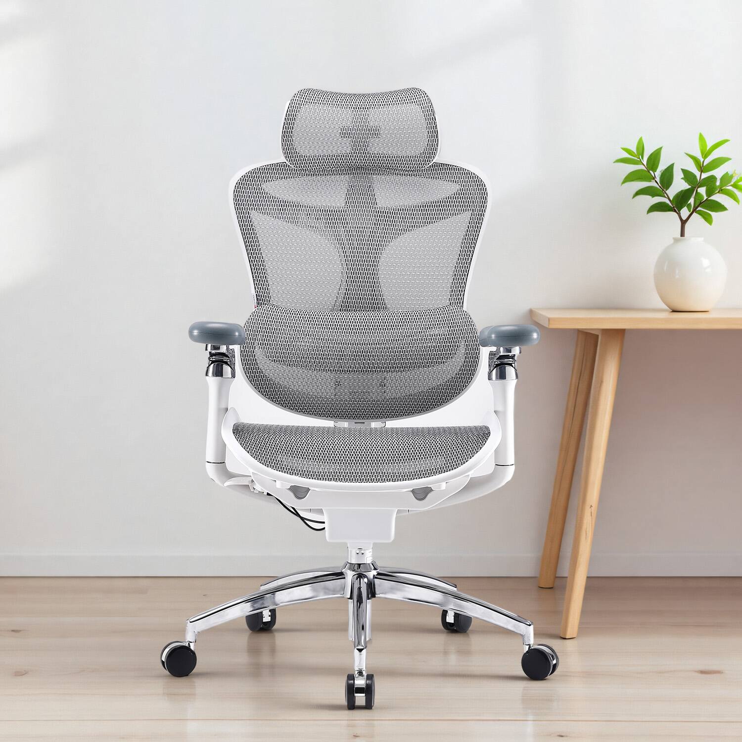 Angle. SIHOO - C300 Pro Ergonomic Office Chair with Soft 6D Armrests, Dynamic Lumbar Support, Adjustable Backrest - Gray.