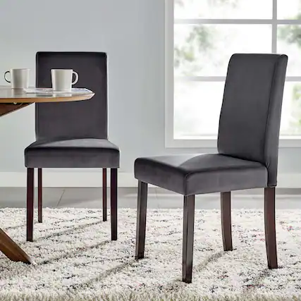 Front. Modway - Prosper Upholstered Velvet Dining Side Chair Set of 2 by Modway - Gray.