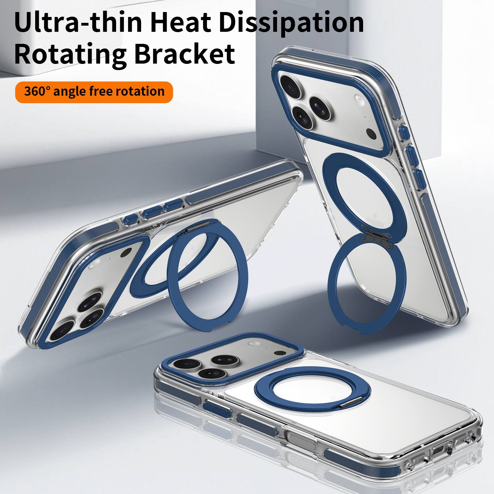 Ultra-thin Heat Dissipation Rotating Bracket  
360° angle free rotation