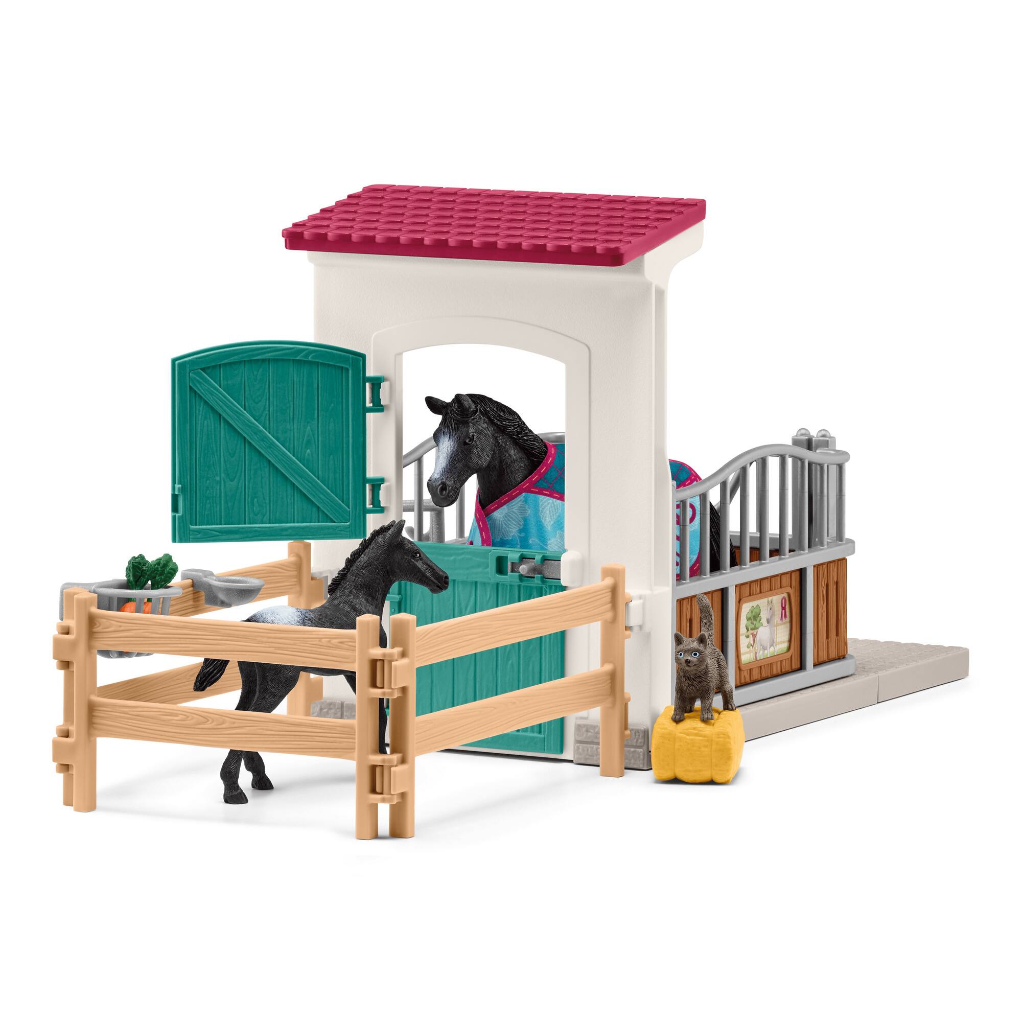Left. Schleich - Horse Club: Horse Box With Mare & Foal.