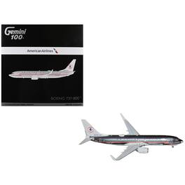 Boeing 737-800 Commercial Aircraft "American Airlines" Silver with Red 1/100 Diecast Model Airplane by GeminiJets