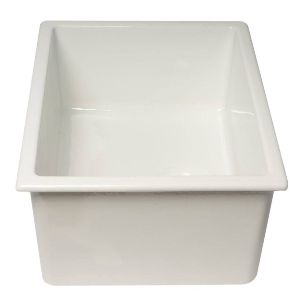 Alt View 3. Alfi - ALFI brand 24 White Undermount / Drop In Fireclay Kitchen Sink - White.