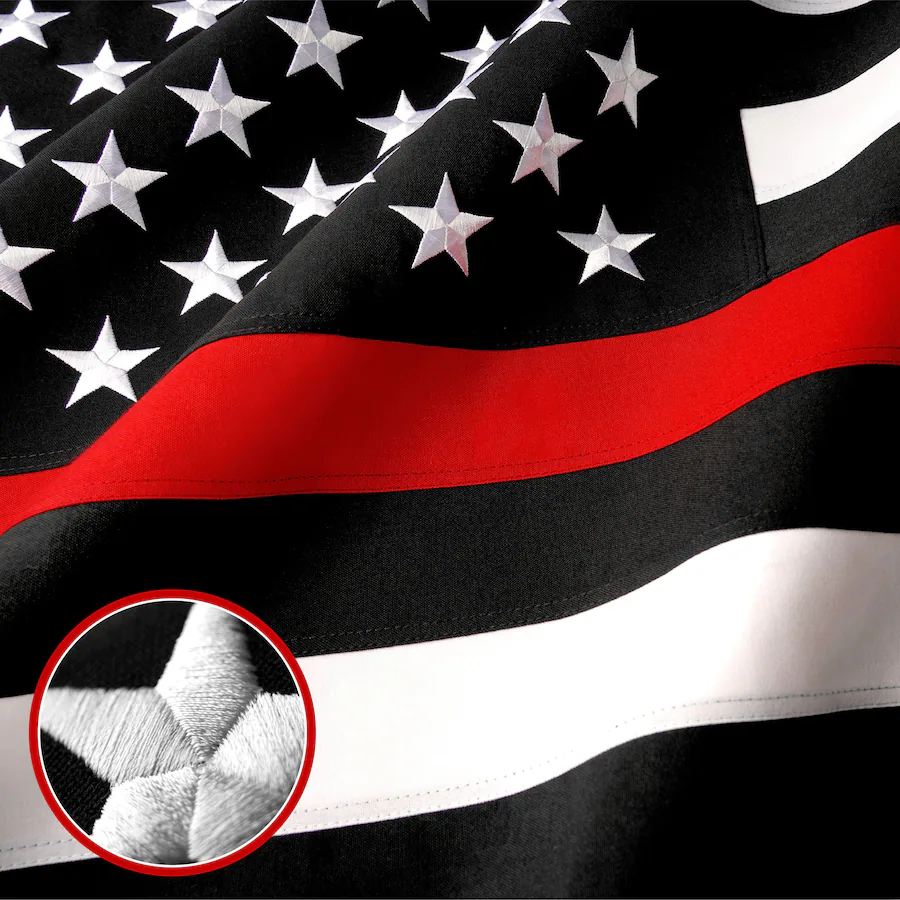 G128 Thin Red Line 4x6 ft Heavy Duty 220GSM Spun Polyester U.S. Flag ...