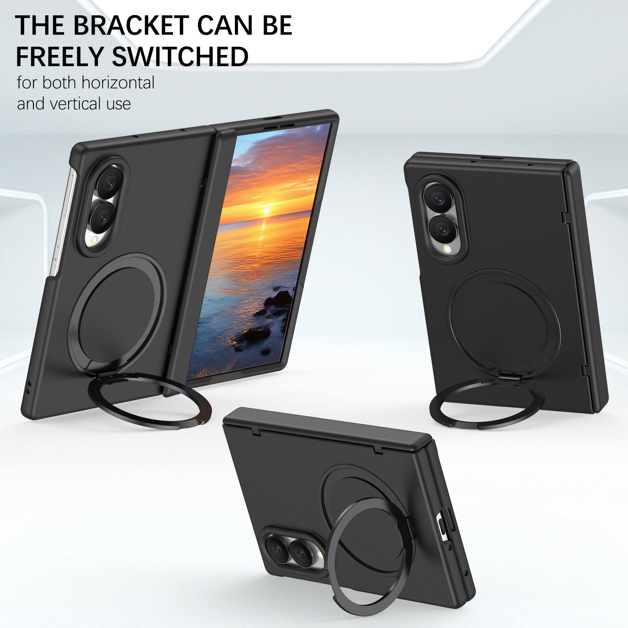 THE BRACKET CAN BE FREELY SWITCHED for both horizontal and vertical use