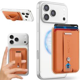 Dteck - Magnetic Wallet Card Holder for Apple iPhone 17 Pro Max,Slim Mag Safe Compatible Phone Card Case Pocket Universal Fit - Brown