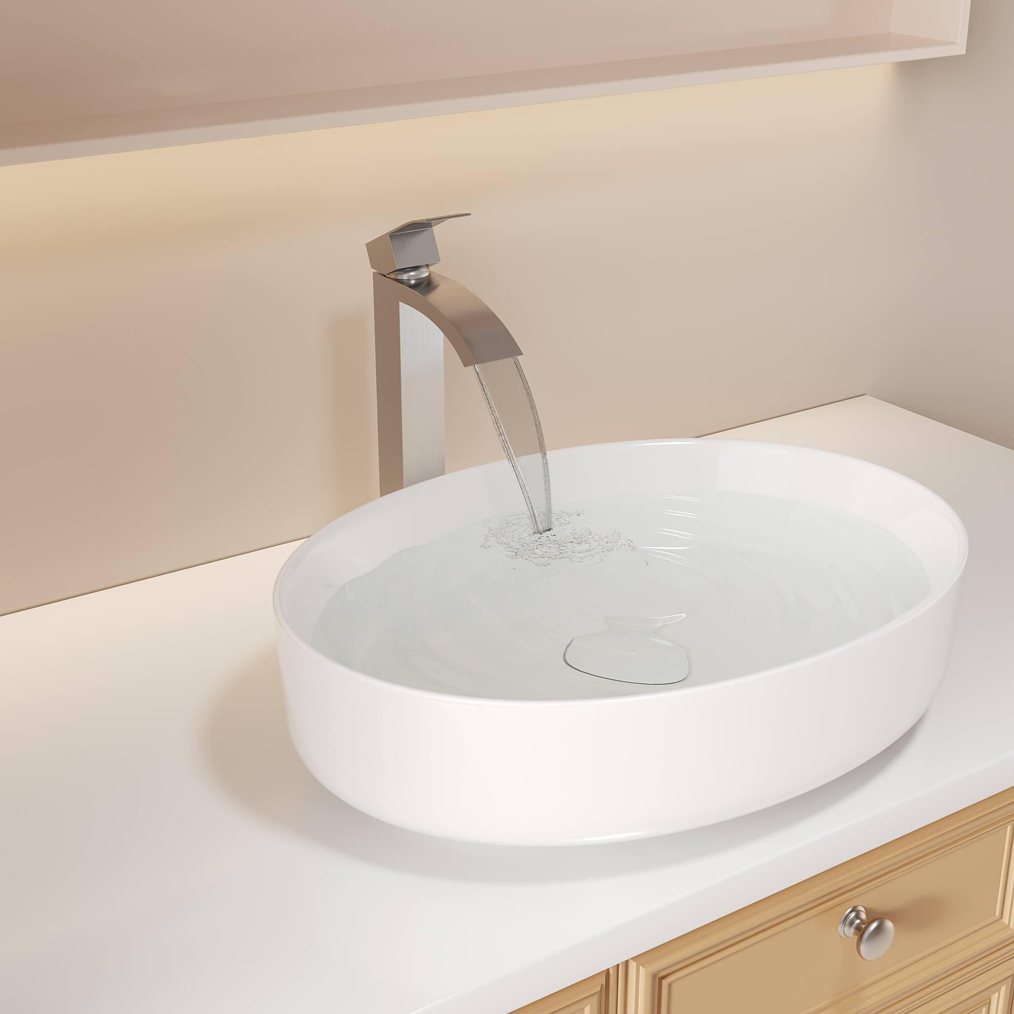 Angle. Bothwa Home - Bothwa Home BF-HD1205-BN  6 - Inch Joss Single Handle Bathroom Faucet in Brushed Nickel Finish - Brushed Nickel.